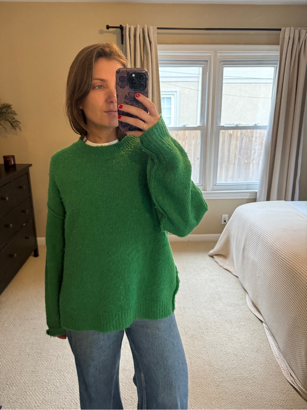 Everyday Green Crewneck Sweater - Women's Cozy Knit